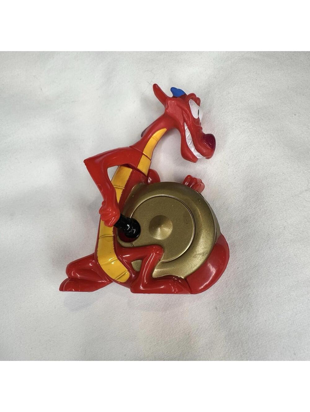 Vintage Disney McDonald's Happy Meal Toy Mulan Mushu Dragon Playing Drum 1998